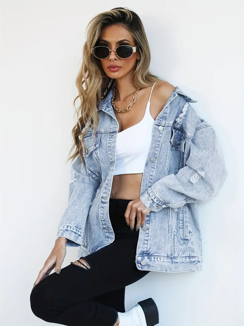 Blizz | Oversized Spijkerjas Dames – Casual Denim Look