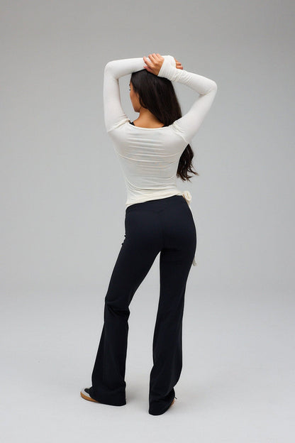 Loura | Lange Mouwen Yoga Wikkelblouse Wit