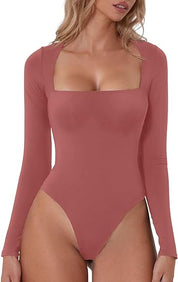 Naya | Longsleeve Body met Vierkante Hals