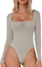 Naya | Longsleeve Body met Vierkante Hals