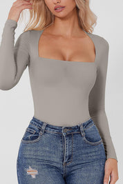 Naya | Longsleeve Body met Vierkante Hals
