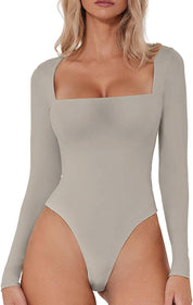 Naya | Longsleeve Body met Vierkante Hals