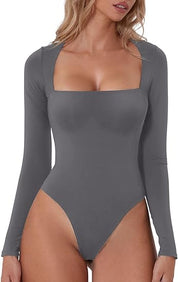 Naya | Longsleeve Body met Vierkante Hals