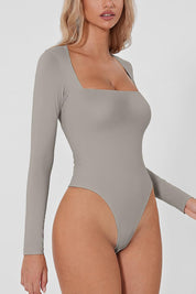Naya | Longsleeve Body met Vierkante Hals