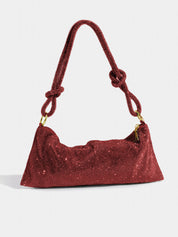 Luxe Glanzende Tas met Ketting Detail