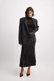 Evelia | Satijnen Maxi Rok A-Lijn voor Dames - Glanzend, Elegante en Lang