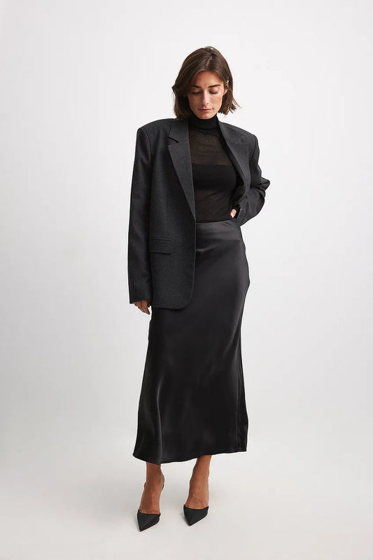 Evelia | Satijnen Maxi Rok A-Lijn voor Dames - Glanzend, Elegante en Lang