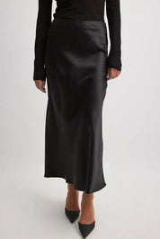 Evelia | Satijnen Maxi Rok A-Lijn voor Dames - Glanzend, Elegante en Lang