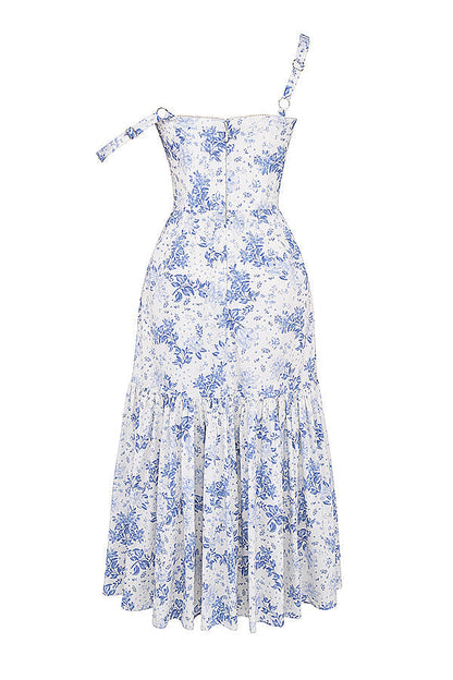 Zoela | Midi Jurk van Viscose met Bloemenprint