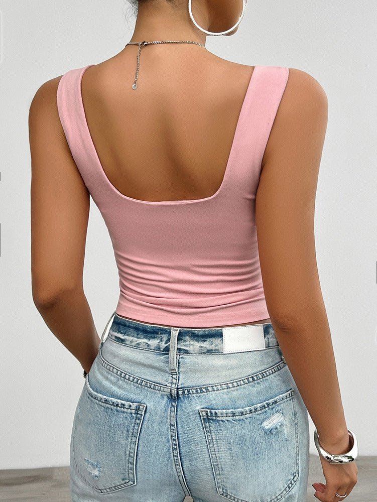 Severina | Katoenen Slim Fit Tanktop met Twistdetail