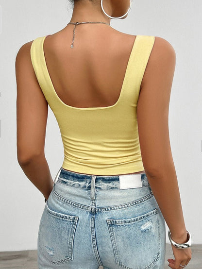 Severina | Katoenen Slim Fit Tanktop met Twistdetail
