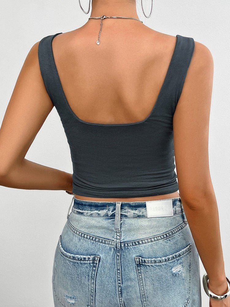 Severina | Katoenen Slim Fit Tanktop met Twistdetail