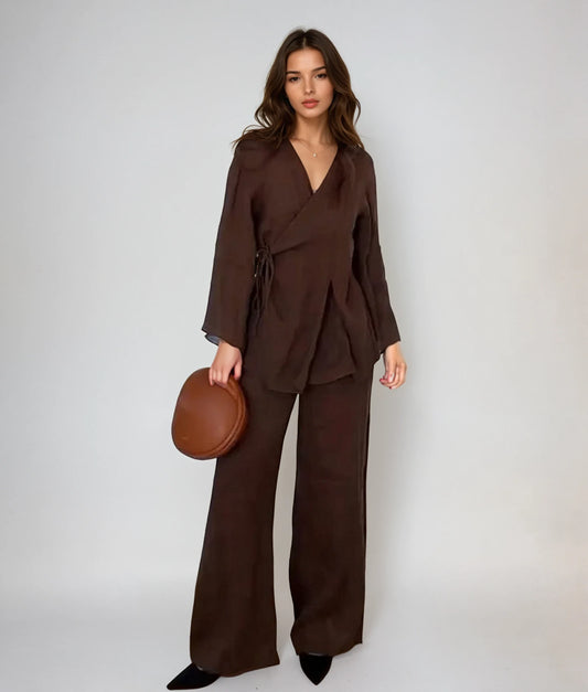 Dames Co-ord Set – Wikkel Kimono & Broek Outfit