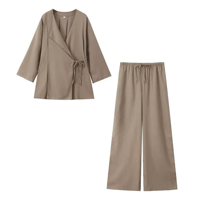 Dames Co-ord Set – Wikkel Kimono & Broek Outfit
