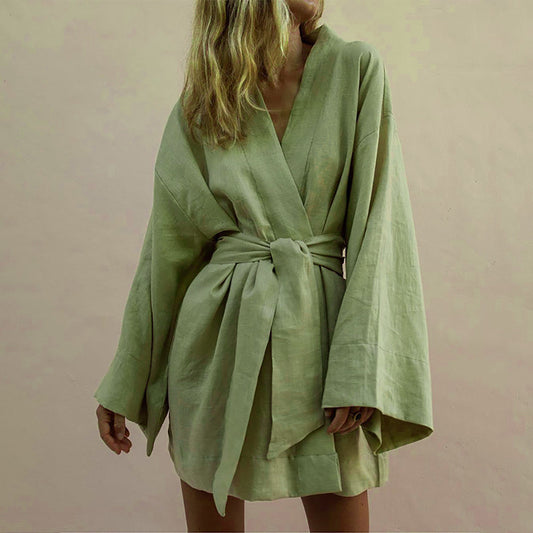 Dora | Boho Kimono Jurk met Ceintuur – Luchtig & Stijlvol