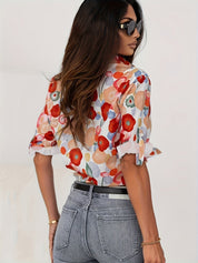 Zaya | Katoenen Dames Blouse met Bloemenprint