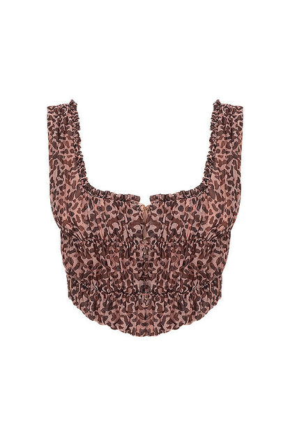 Alys | Mouwloze Top Luipaardprint – Chiffon Zomerblouse