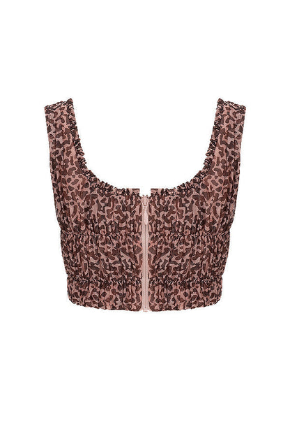 Alys | Mouwloze Top Luipaardprint – Chiffon Zomerblouse