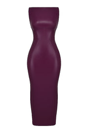 Vegan Leren Maxi Jurk - Bodycon Stijl
