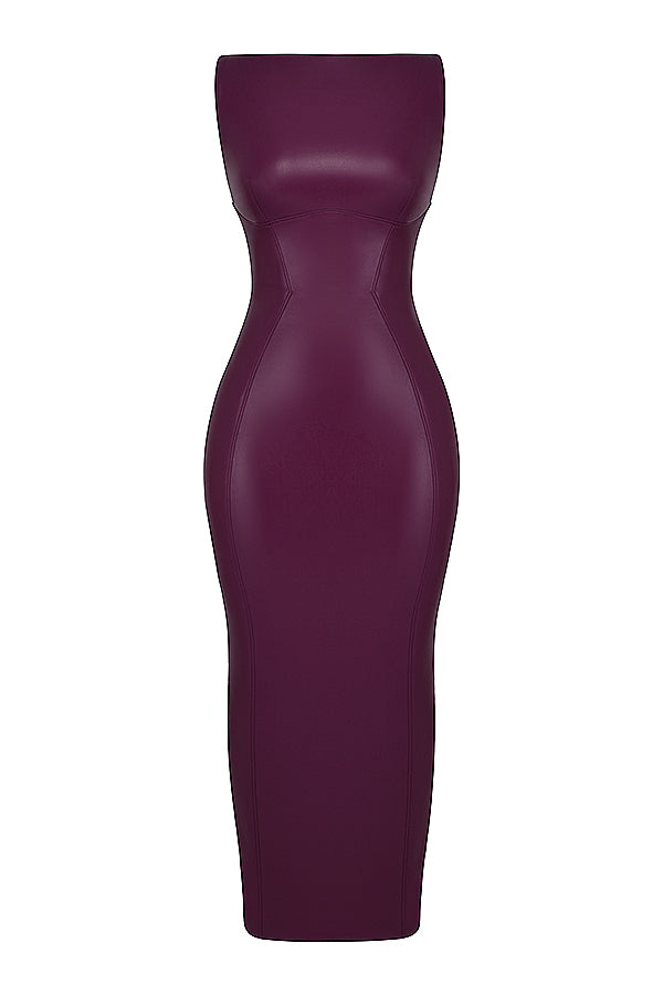 Vegan Leren Maxi Jurk - Bodycon Stijl