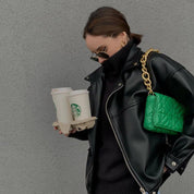 Macey | Groene Vegan Leren Chain Bag