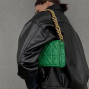 Macey | Groene Vegan Leren Chain Bag
