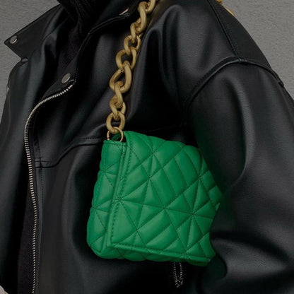 Macey | Groene Vegan Leren Chain Bag