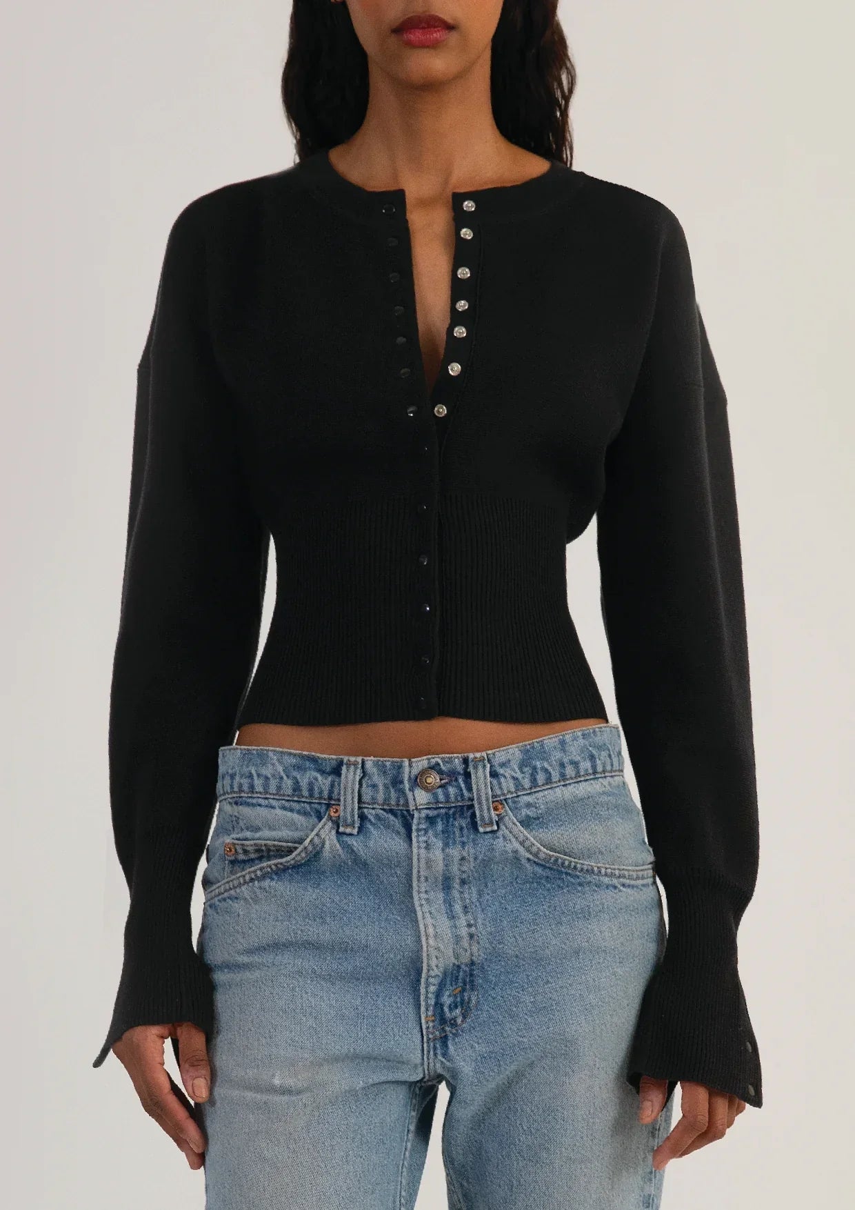 Bertina | Elegante Stretch Vesttop - Gebreide Stof – Getailleerd & Elegant