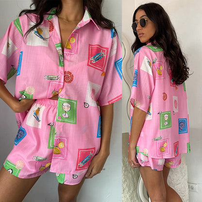 Trendy Tweedelige Festival Set met Stijlvolle Print