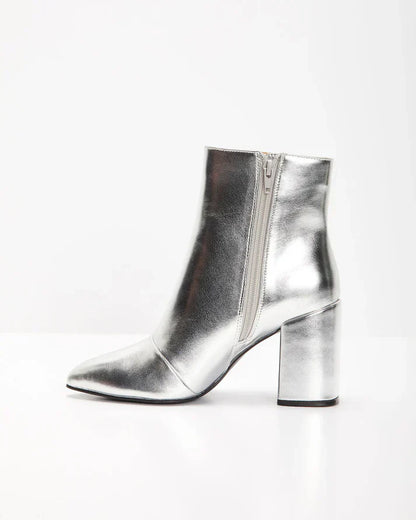 Maxi | Trendy en Stijlvol Metalic Look Enkellaarsje voor Dames